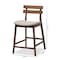 Baxton Studio Larine Grey Upholstered Walnut Finished 2-Piece Counter Stool Set 159-9697 - alternate 3